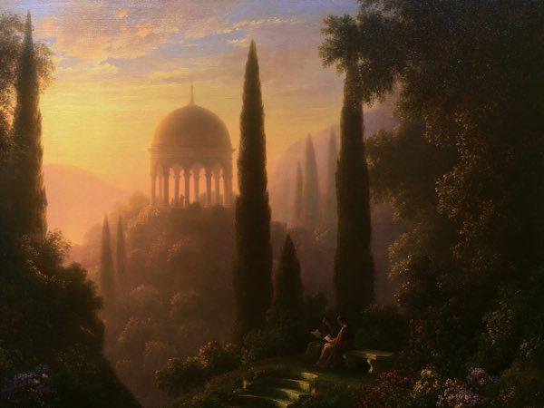 Golden dome: a Renaissance oil painting in the world Aside lives in.