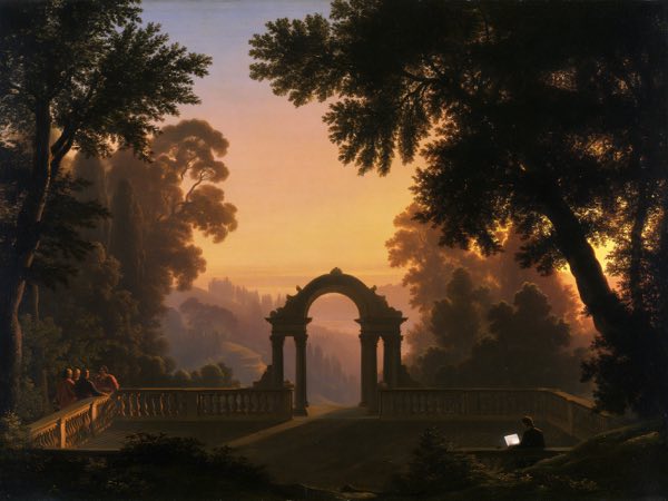 Garden belvedere: a Renaissance oil painting in the world Aside lives in.